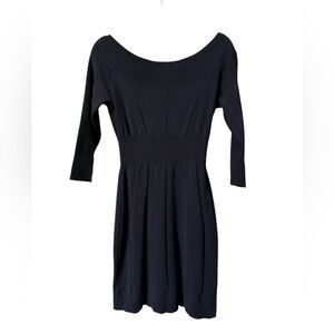 Versace Black Off-Shoulder Long Sleeve Midi Dress Y2K